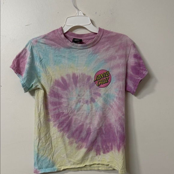 Santa Cruz Skateboards Kids Tie-Dye Tee - Purple, Blue, Yellow - Picture 1 of 3